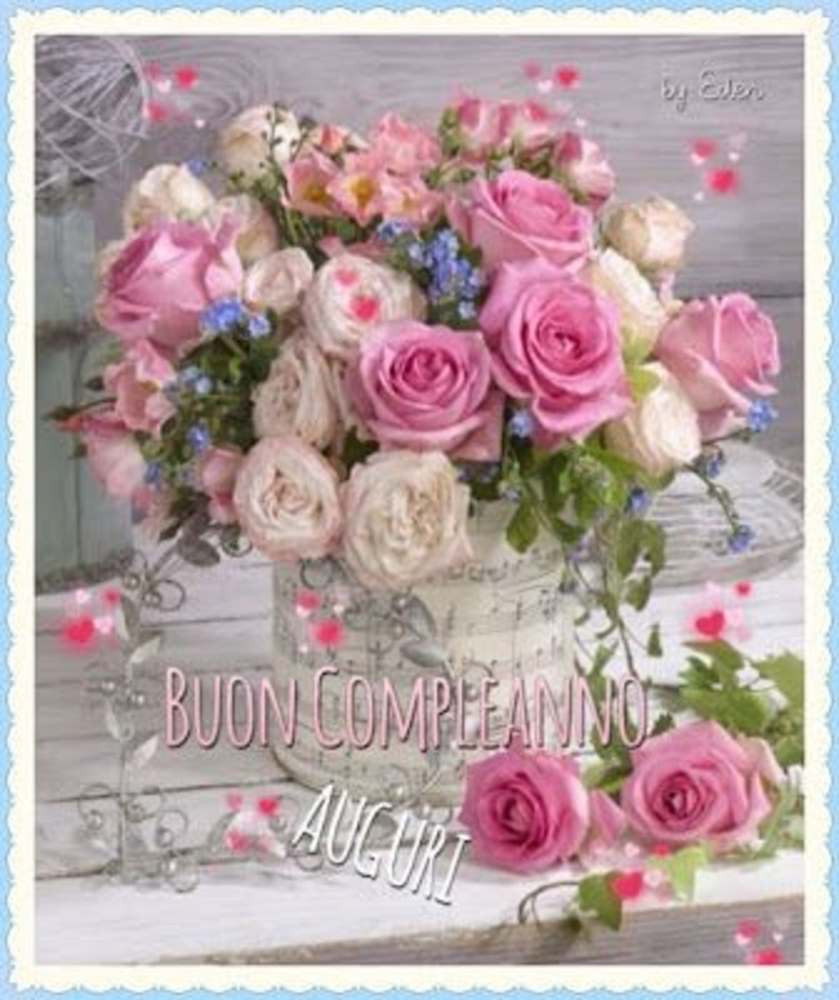 Auguri di buon compleanno con i fiori