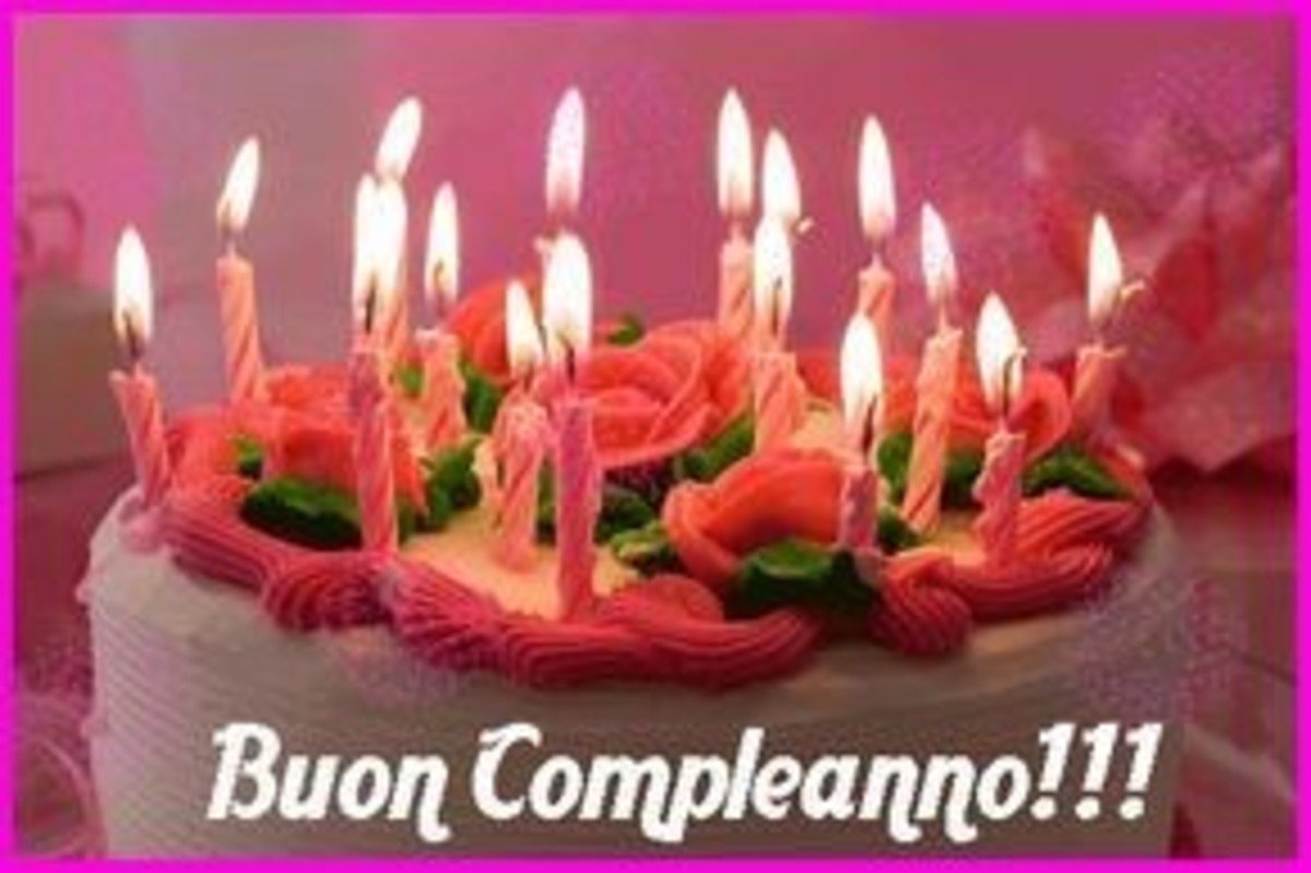 Buon compleanno con candeline