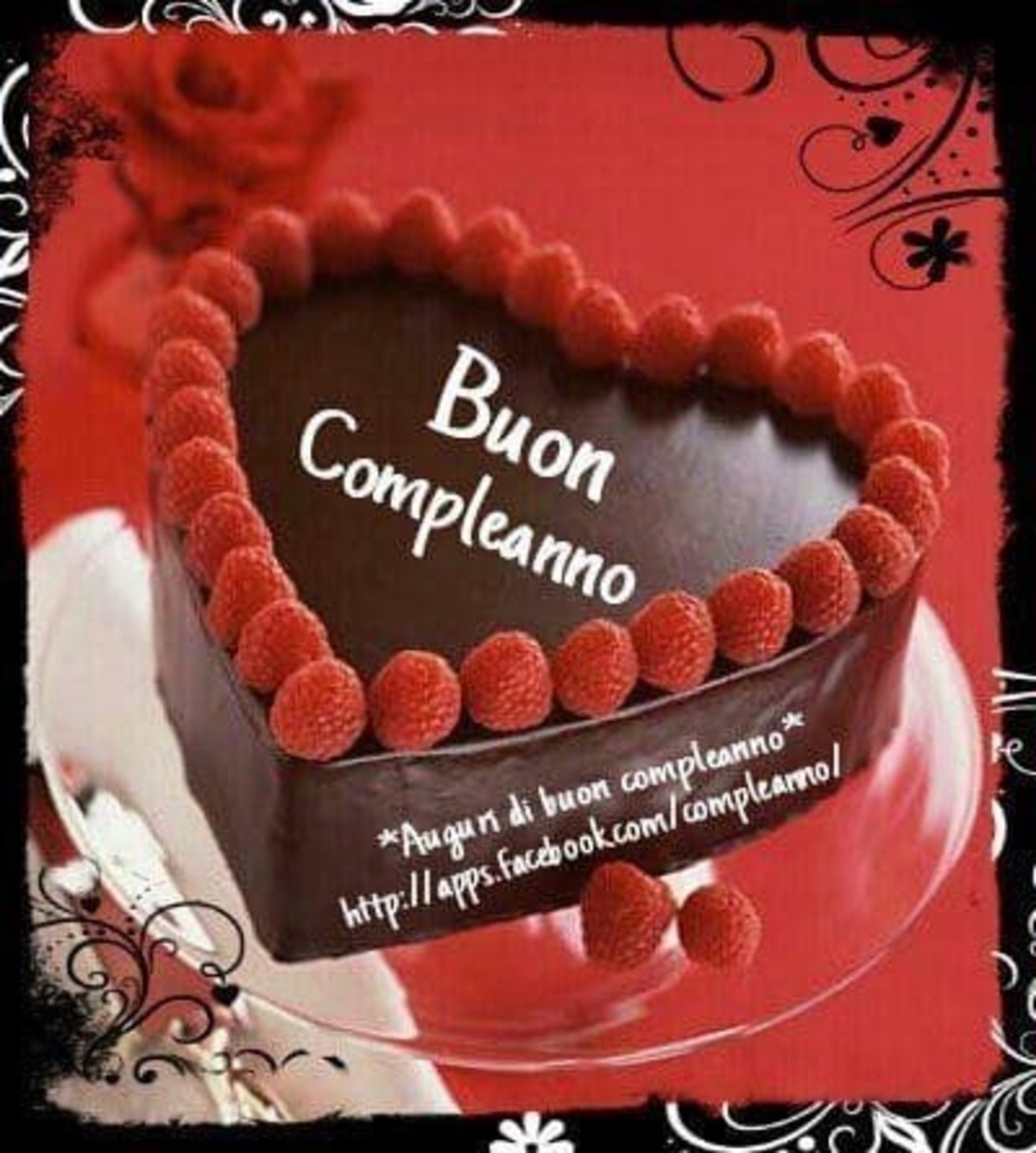 Buon compleanno con torta a cuore