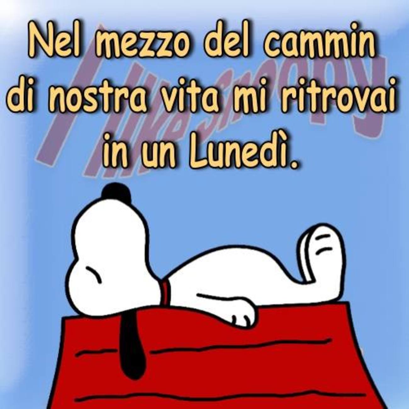 Buon lunedì divertente con Snoopy