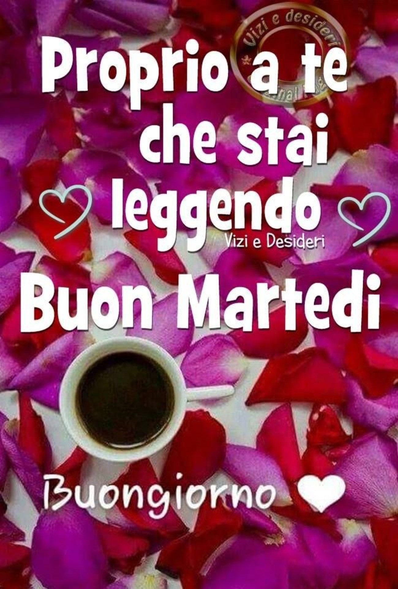 Buon martedì amici con caffè