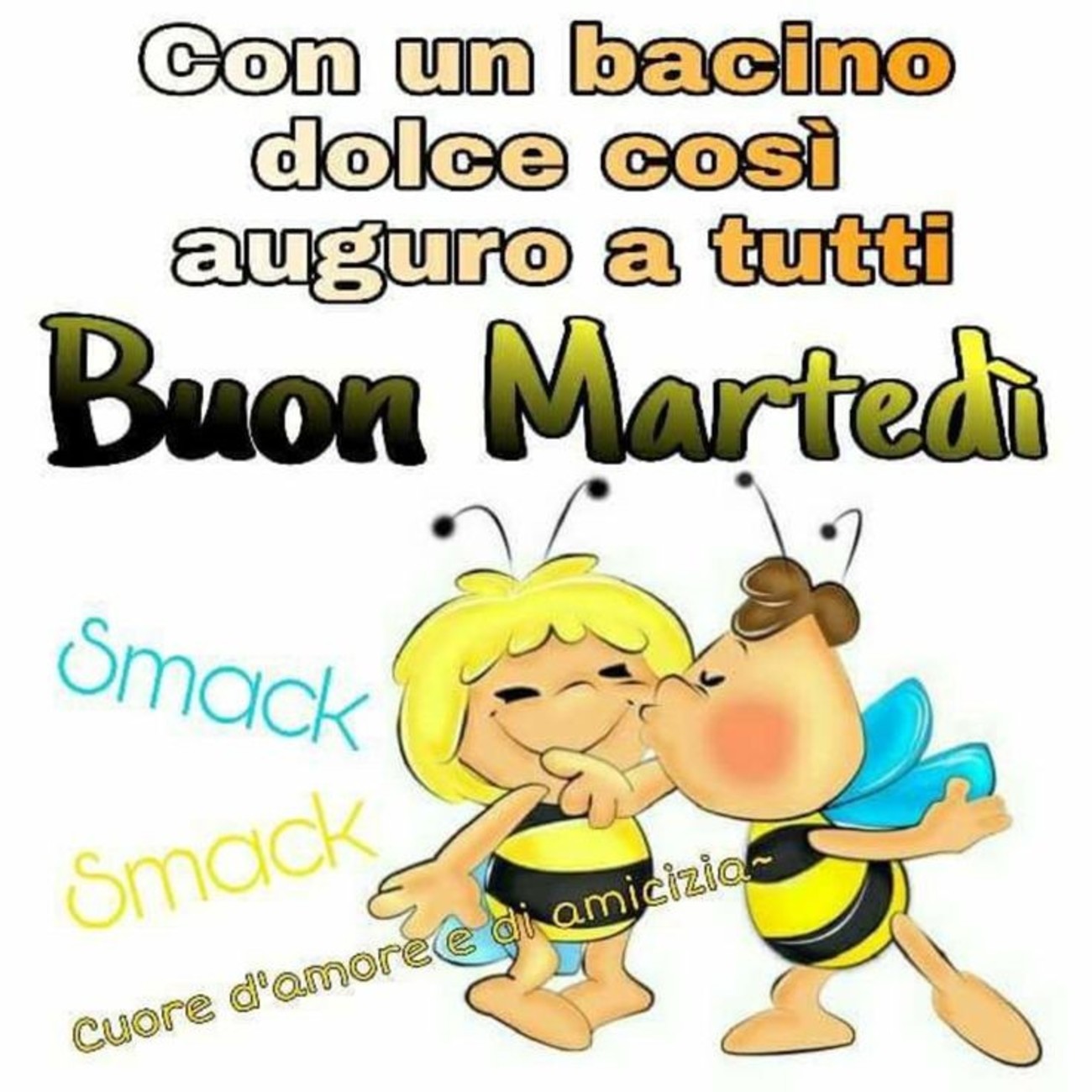 Buon martedì amore mio con bacio