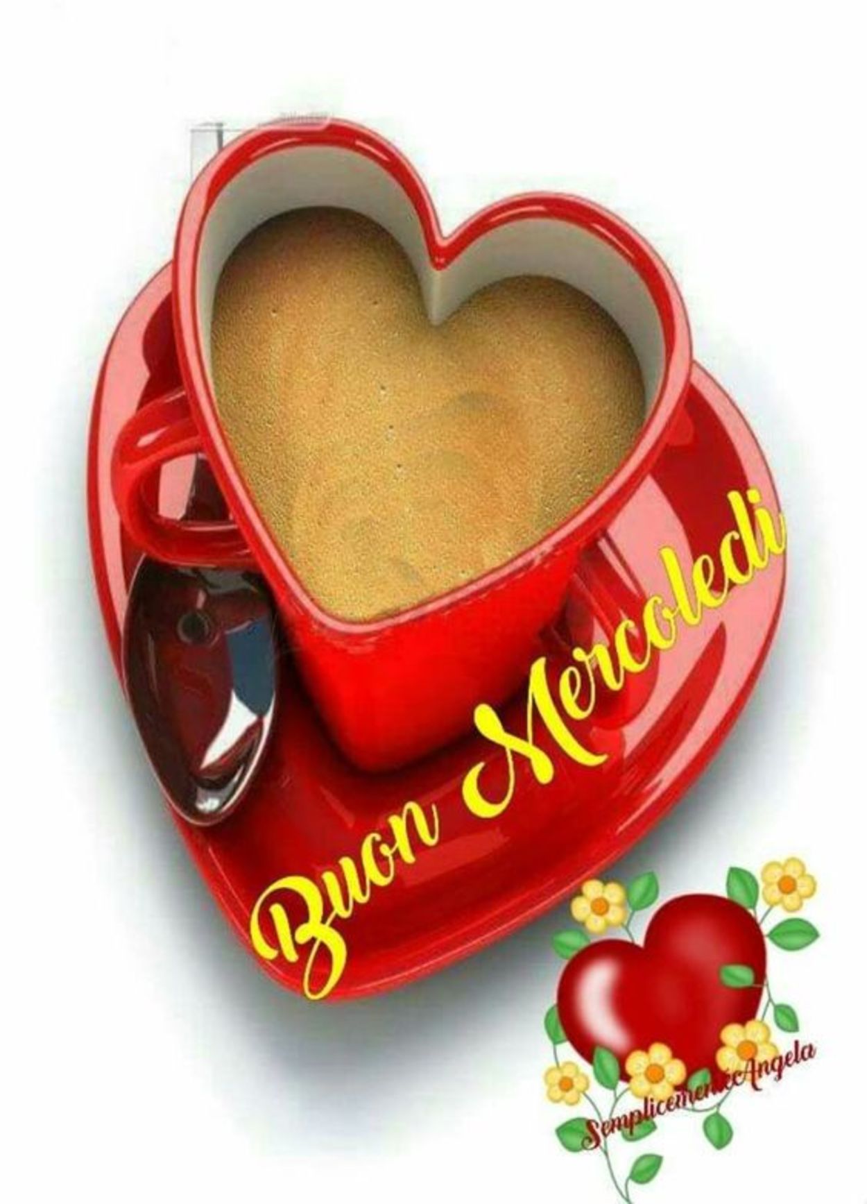 Buon mercoledì con caffè a cuore