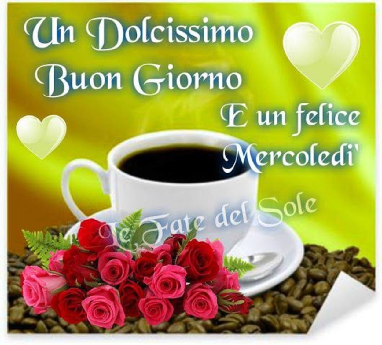 Buona giornata e buon mercoledì con caffè