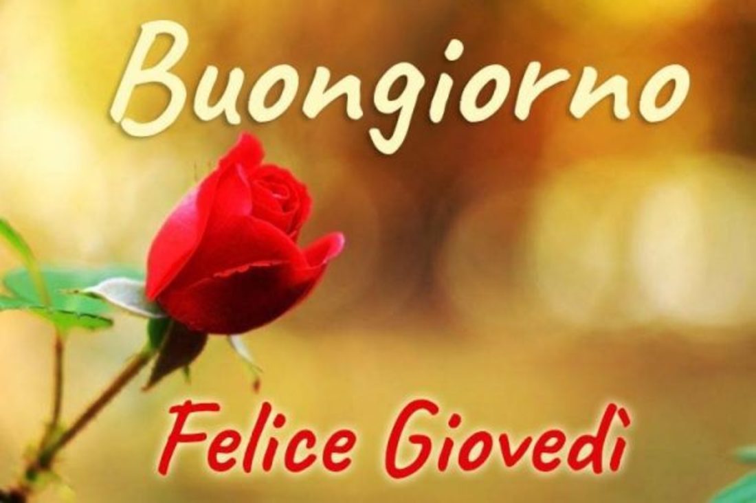 Buongiorno e felice giovedì