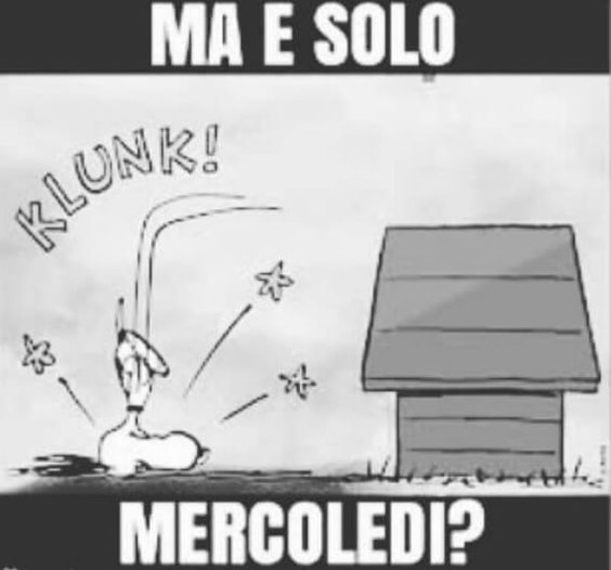 Divertente immagine di buon mercoledì con Snoopy