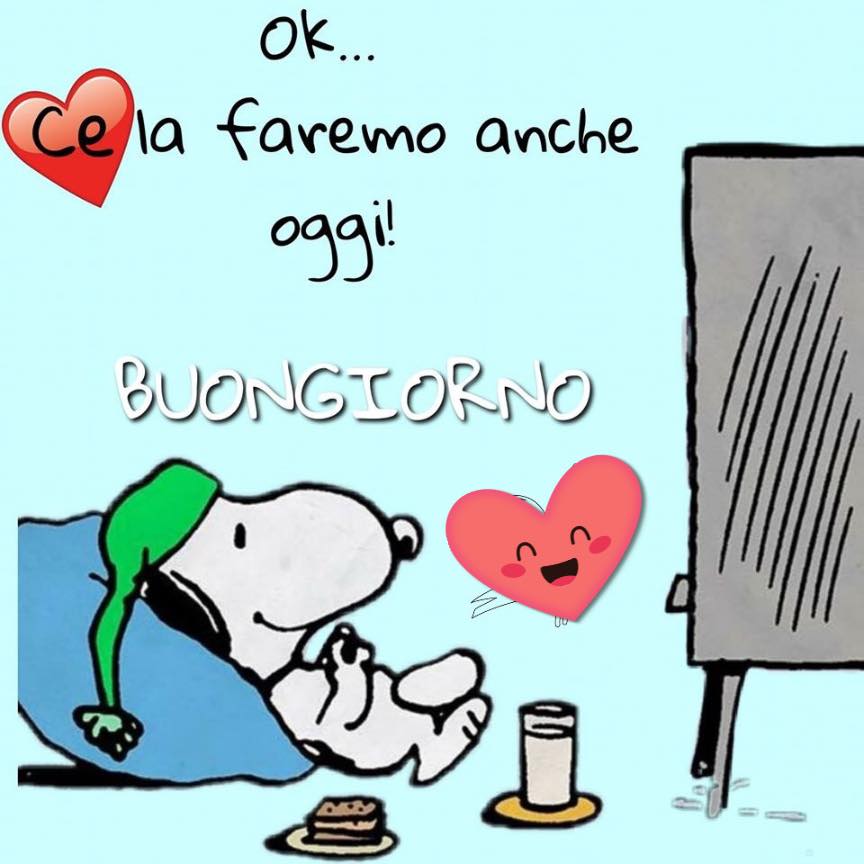 Ok Ce la faremo anche oggi Buongiorno Snoopy