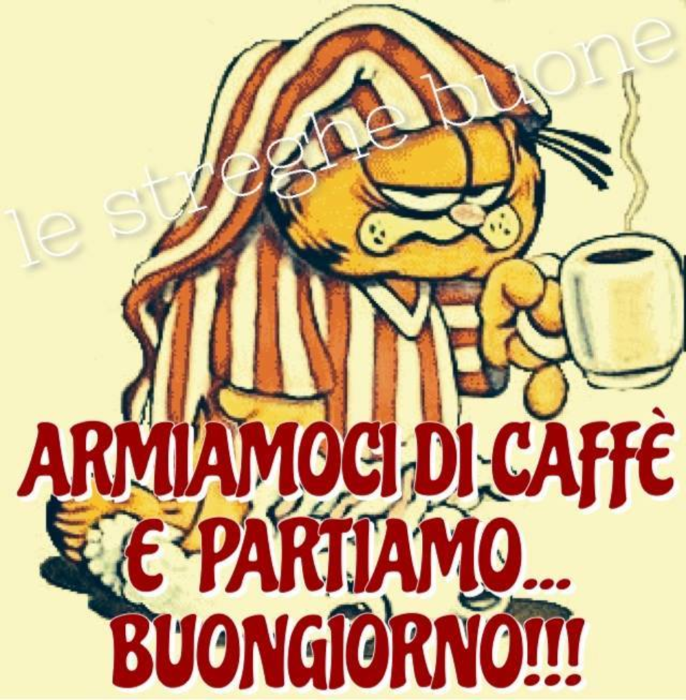 Immagini buon giorno divertenti Gatto Garfield