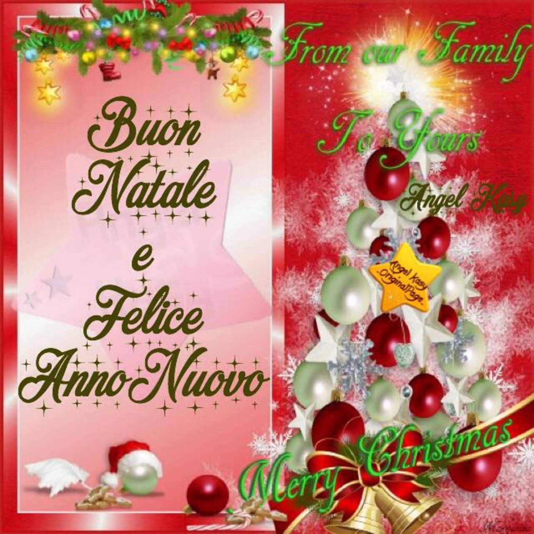 Buon Natale e felice anno nuovo