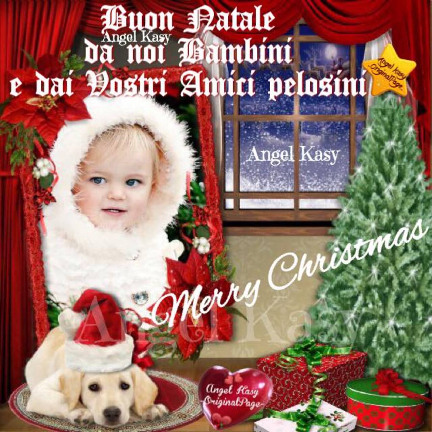 Buon natale da noi bambini e dai vostri amici pelosini