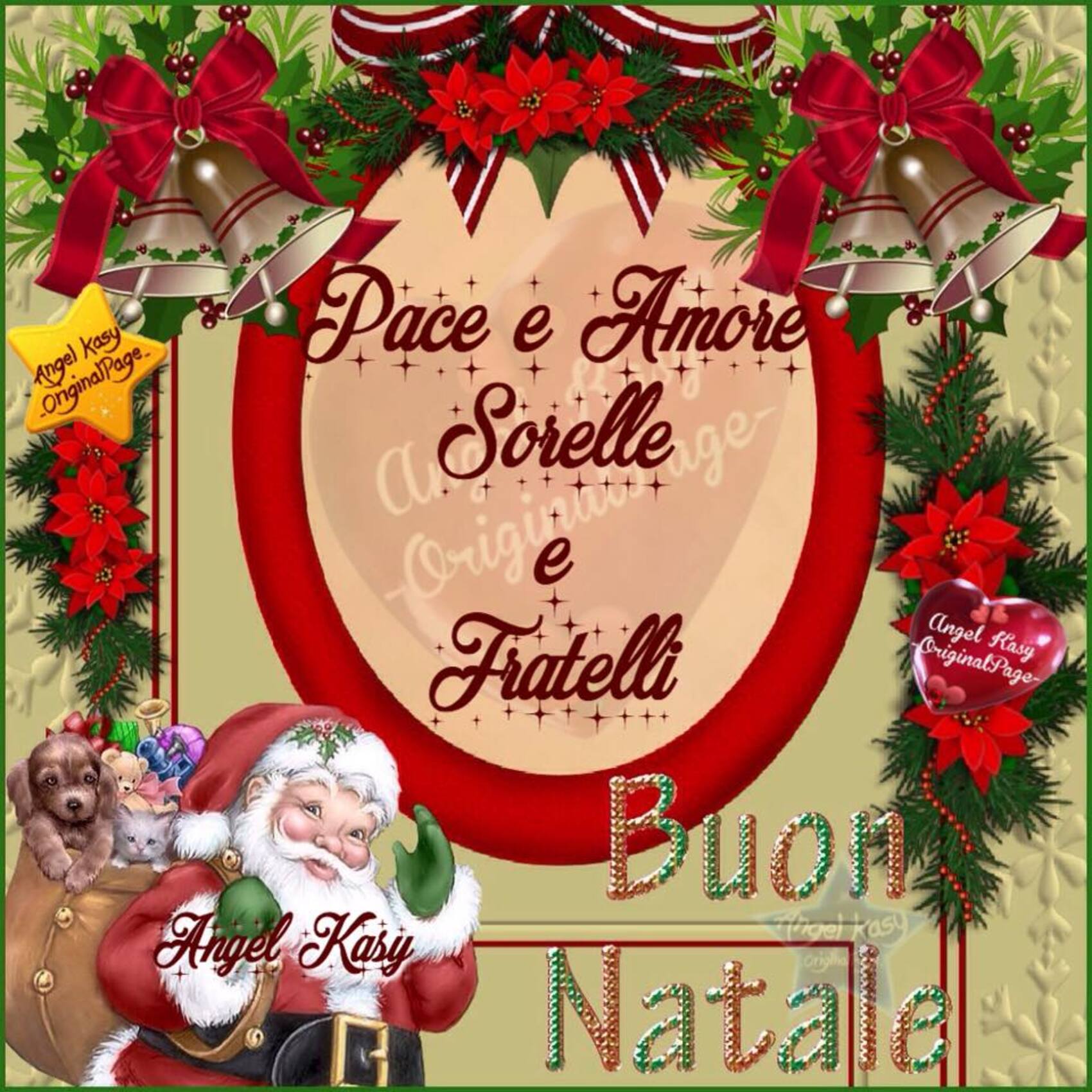 Pace e amore fratelli e sorelle Buon Natale