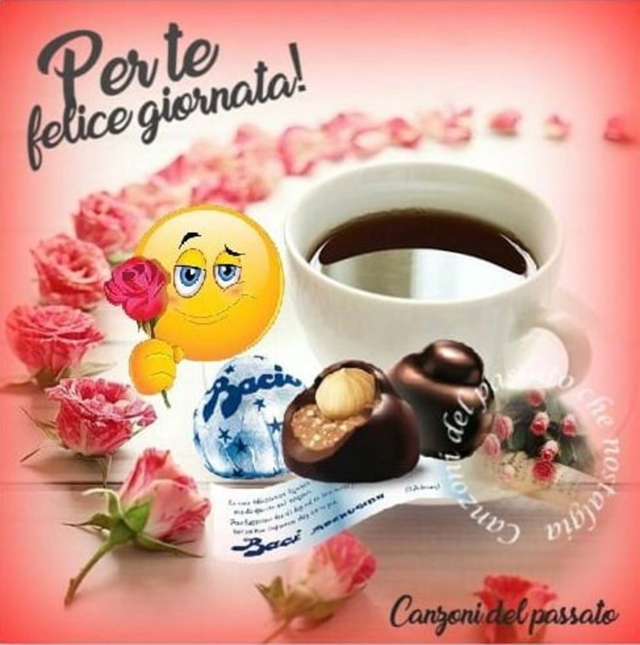 Per te felice giornata con bacio e caffè
