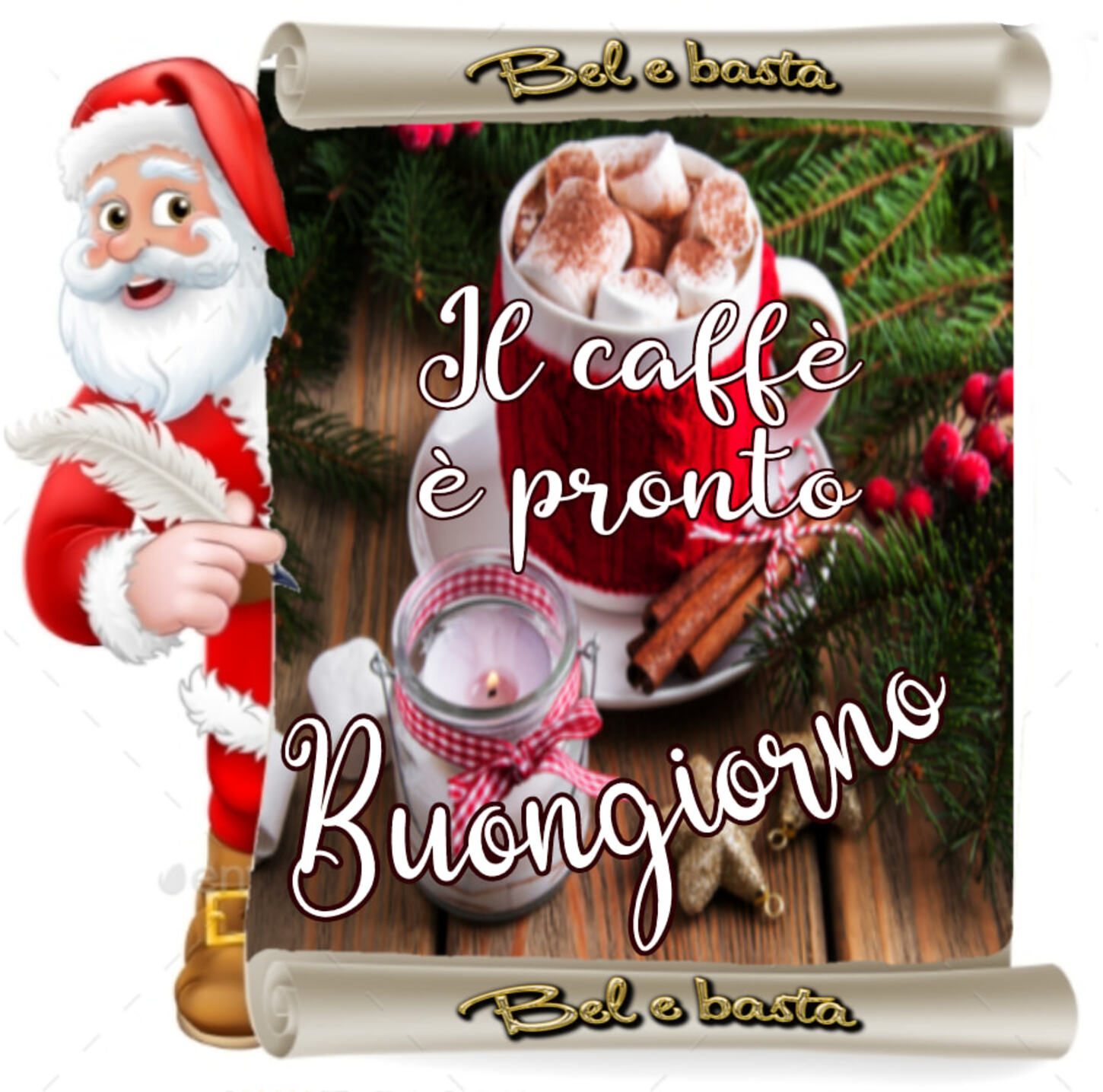 Natale il caffè è pronto buon giorno