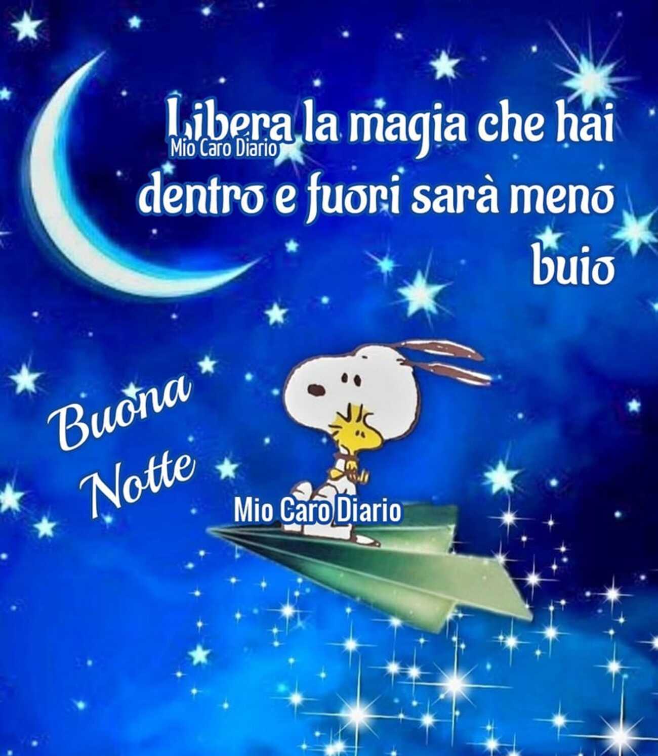 Buona Notte Snoopy libera la magia che hai dentro e fuori sarà meno buio