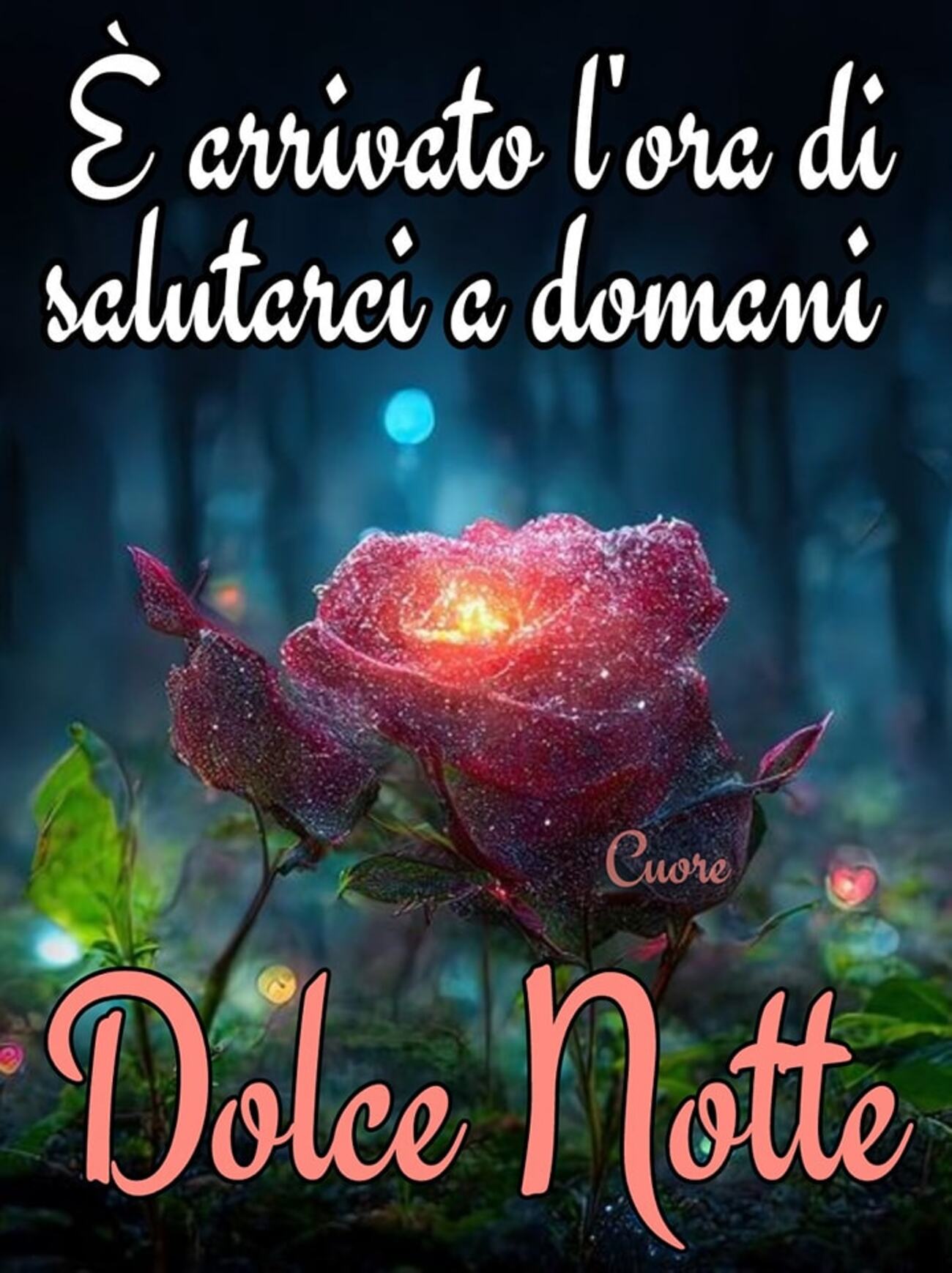 È arrivata l’ora di salutarci a domani Dolce Notte