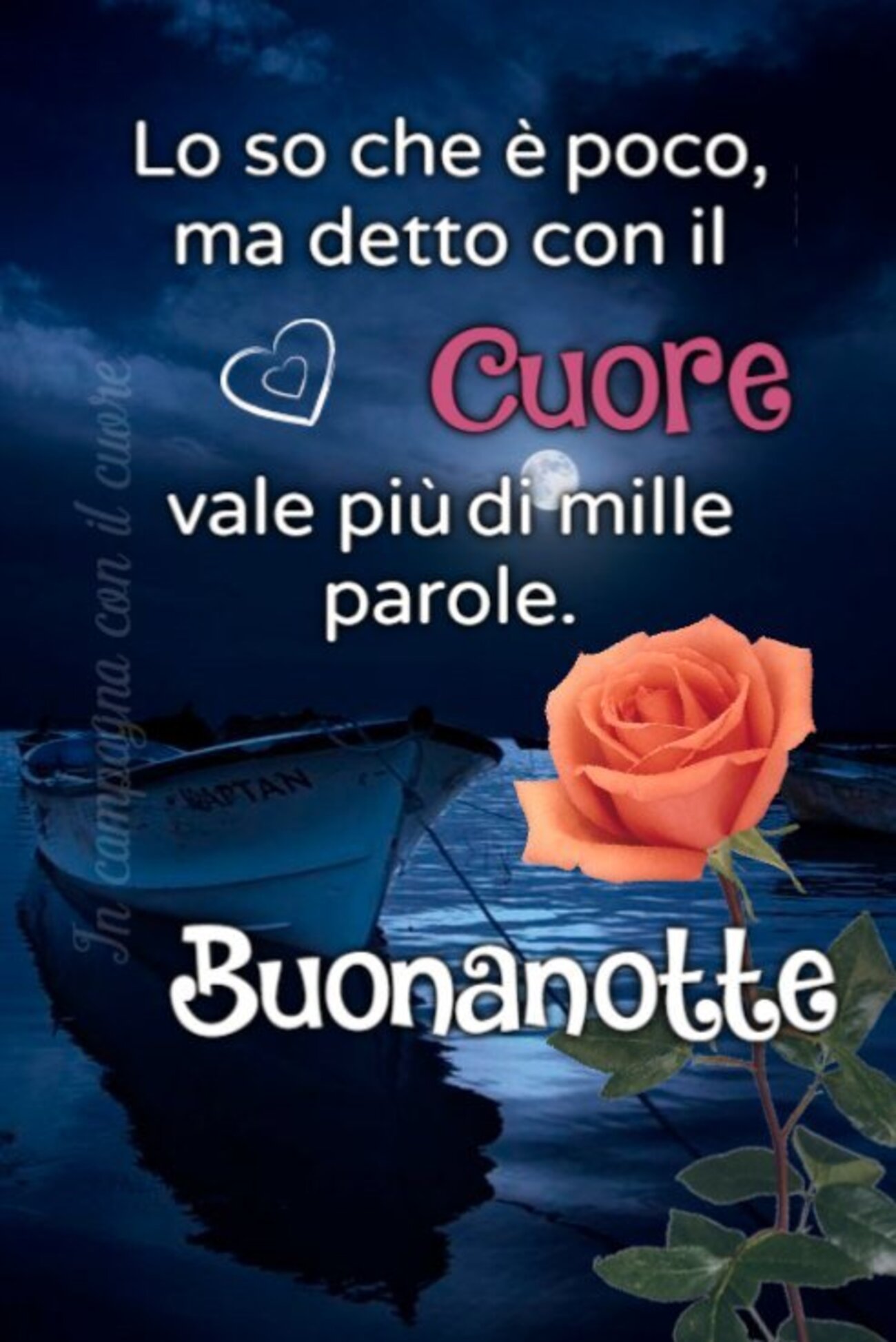 Lo so che è poco ma detto con il cuore vale più di mille parole Buonanotte