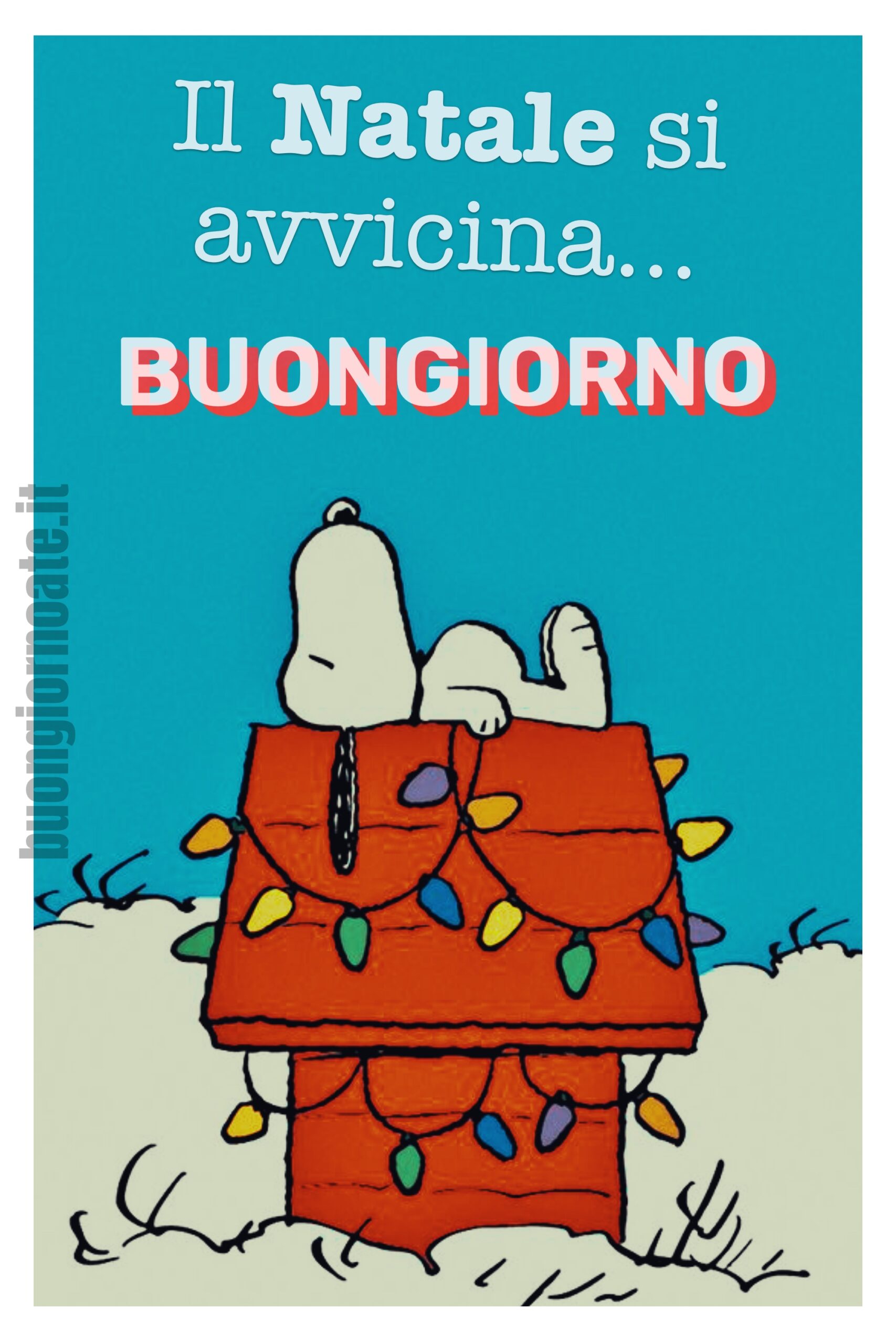 Il Natale si avvicina buongiorno Snoopy