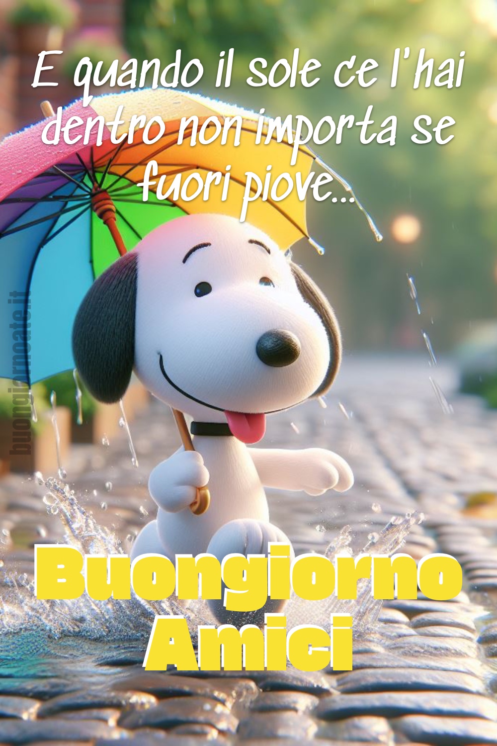 Buongiorno con la pioggia Snoopy